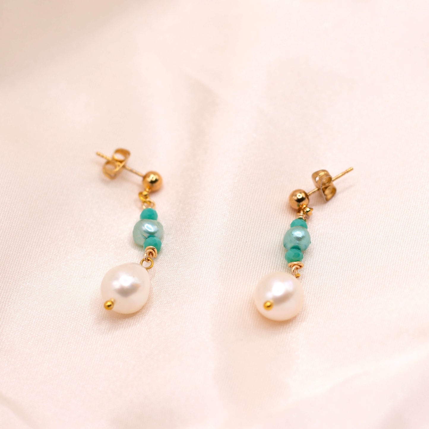 Pearl Ocean Dangling Earrings