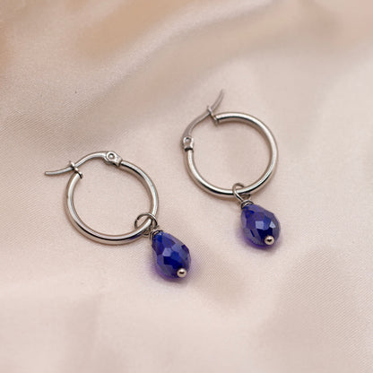 Ocean Teardrop Hoop Earrings