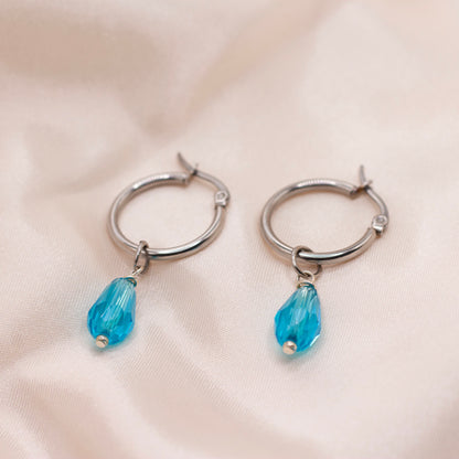 Ocean Teardrop Hoop Earrings