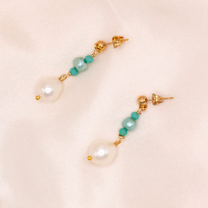 Pearl Ocean Dangling Earrings